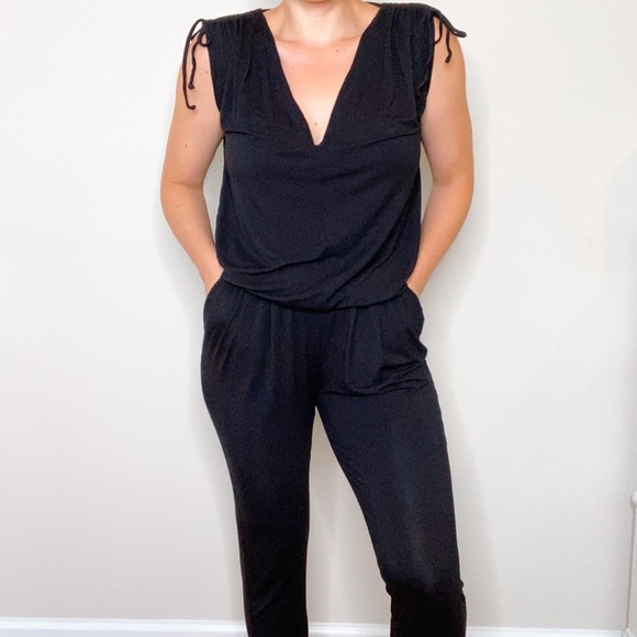black jersey jumpsuit